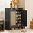 Large Capacity 6-Tier Shoe Cabinet Set Of 2, Farmhouse Rattan Shoe Storage Organizer With Adjustable Shelves And Doors, Entryway Hallway Wooden Storage Cabinet-669244949