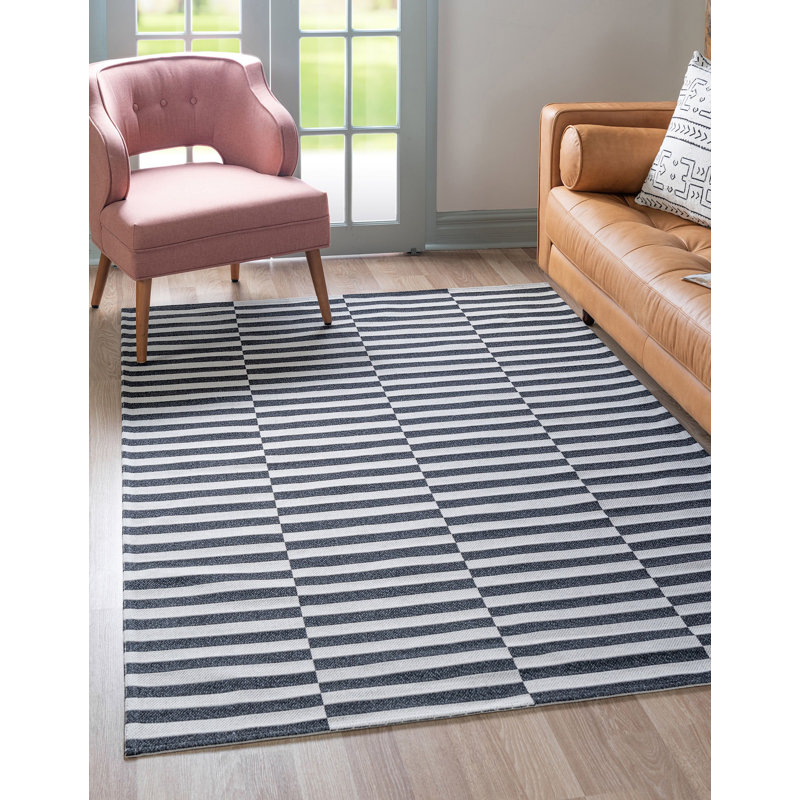 California Cotton Striped Indoor Rug, Rectangle 8'5" x 11'4"
