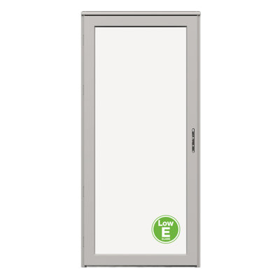 Platinum Interchangeable Full Glass Storm Door with Low-E (handle sold separately)