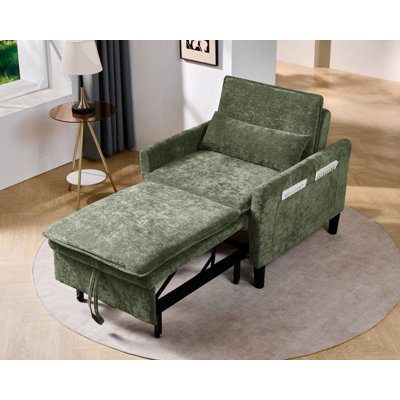 32.28" Chenille Single Sofa Bed / Pull-Out Sleeper Chair / Armchair