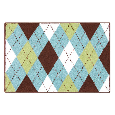 Tapis turquoise Heintz Argyle