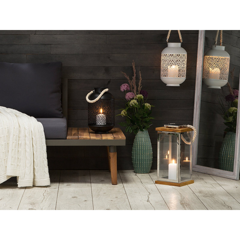 Metal Floor Lantern, Black