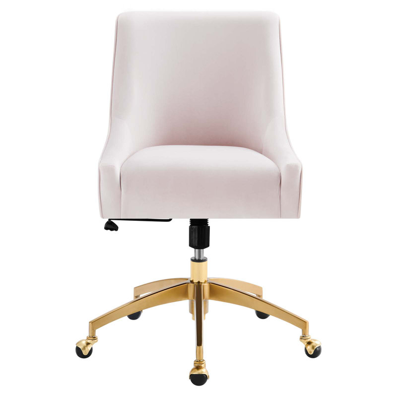 Modway Discern Performance Velvet Office Chair, Pink