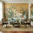 Peacock Wallpaper Cranes Waterfall Wall Mural-833148024-833148019