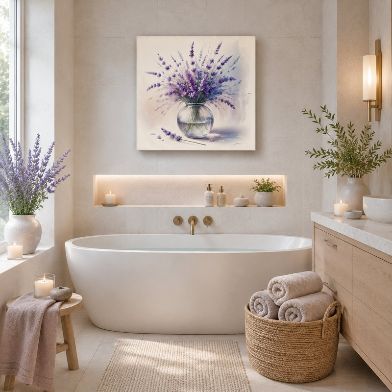 "Peaceful Lavender Bouquet", impression sur toile tendue, H 30 po x l 30 po x P 1,5 po