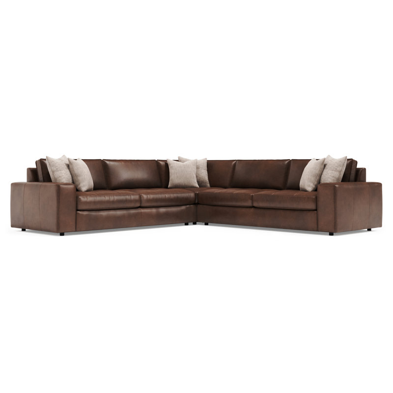 Nest 5-Piece Leather Sectional, 29.5" H x 120.5" W x 120.5" D, Symmetrical