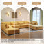 Canapé modulaire rembourré en velours côtelé 8 pièces avec dossier coussiné et repose-pieds amovible Maelina-389542964-428560498