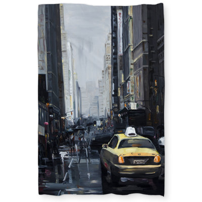 New York in the Dark - Yellow Cities Duvet Cover | Home Decor