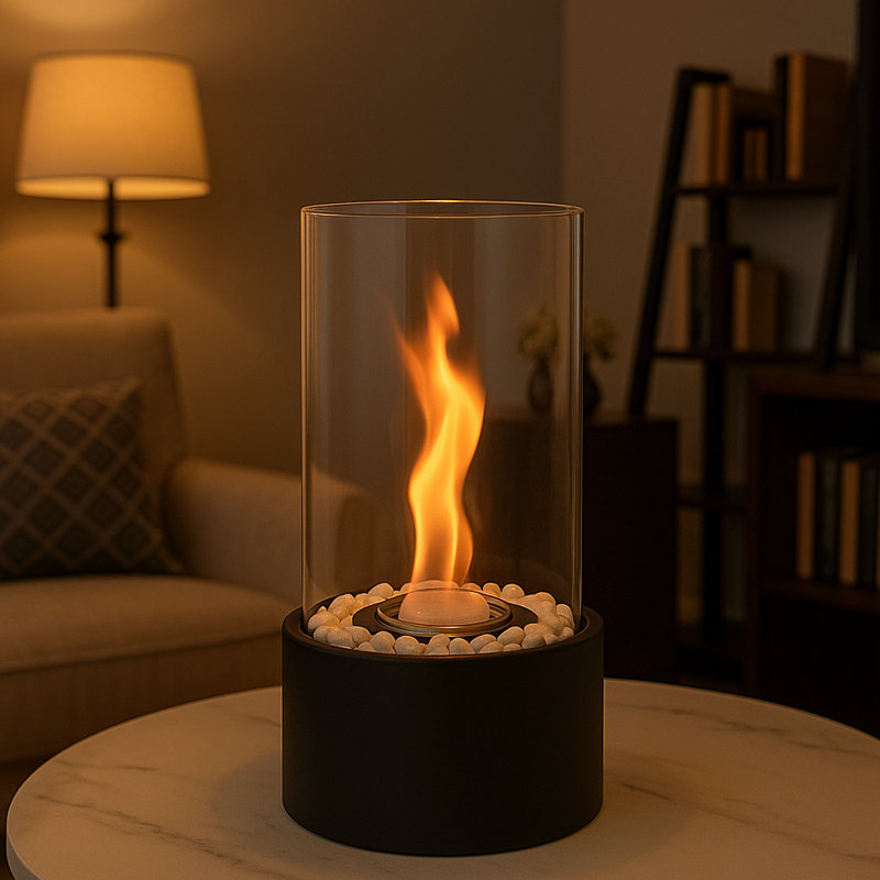 Bio-Ethanol Tabletop Fireplace with Flame Guard