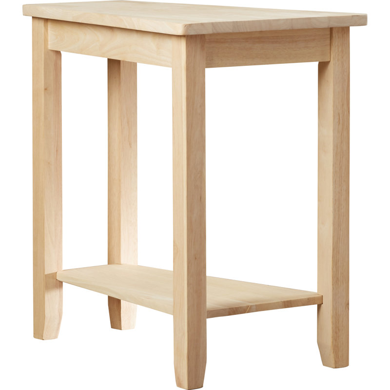 Attar Solid Wood Wedge End Table, Unfinished