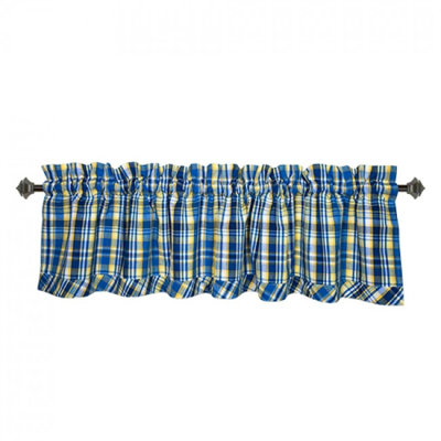 Kynna Cotton Checkered Ruffled Window Valance