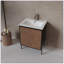 Meuble sous-vasque de salle de bain moderne de 24 po seulement, autoportant ou mural, portes doubles à fermeture douce et étagère réglable, pieds en aluminium, noyer et noir (sans lavabo)-134647466