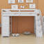 Lit mezzanine avec tablettes, tiroirs et escaliers-1568603547