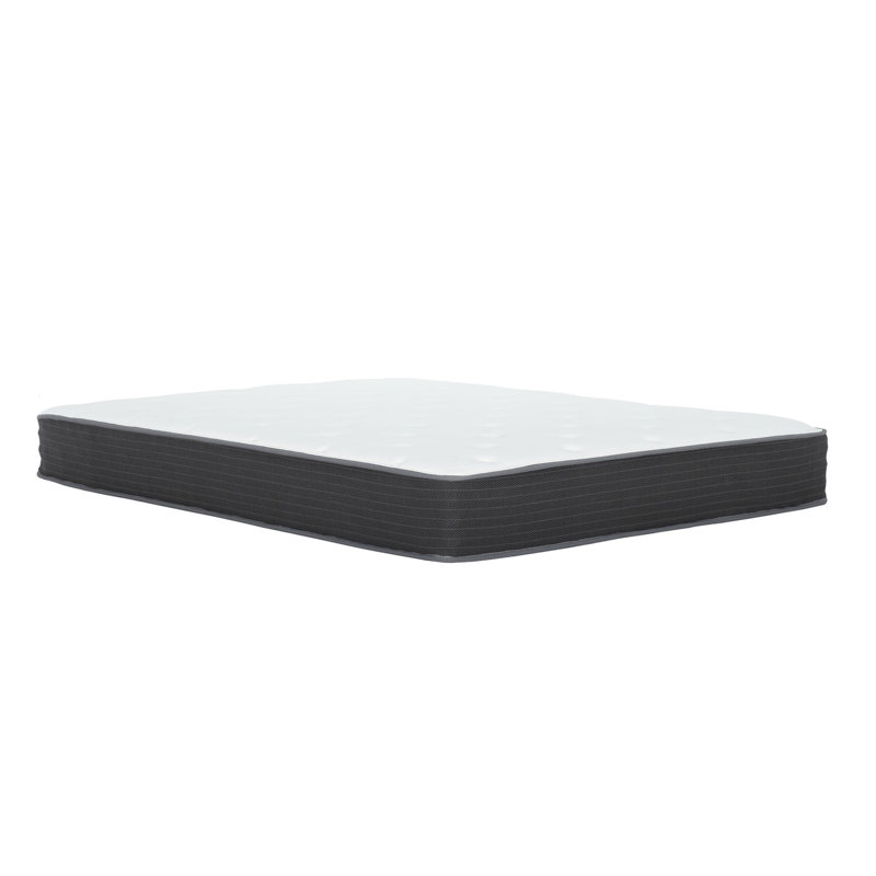 Pleine grandeur 8 po Matelas avec design, mousse viscoélastique imprégnée de gel pour plus de confort, matelas à mouvement réduit la nuit, relief et gris blanc