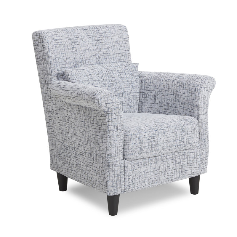 Fauteuil en polyester Peggy, Bleu clair/gris
