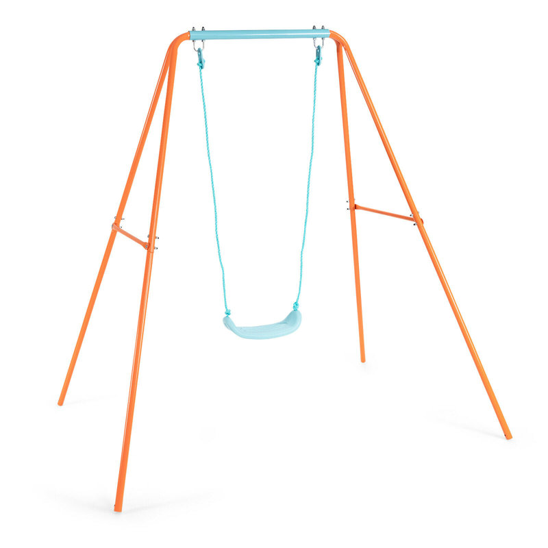 Siège de balançoire à ceinture orange Gymax avec supports et chaînes de fixation