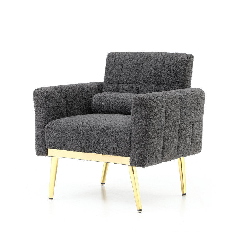 Méridienne capitonnée de 30 po de largeur, Tissu gris