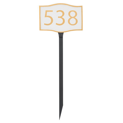 Double Arch Modern Economy Address Plaque (Holds up to 3 Characters)