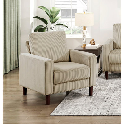 Chaise rembourrée, fauteuil avec cadre en bois pour le salon