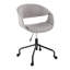 Chaise de travail en métal noir et tissu gris-1470844686