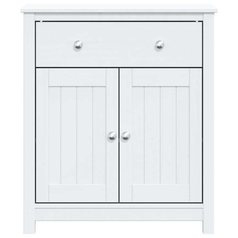 Armoire de salle de bain en bois de pin massif blanc