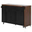 Îlot de cuisine Hawke avec table de salle à manger extensible, armoire de rangement et roulettes-125902291