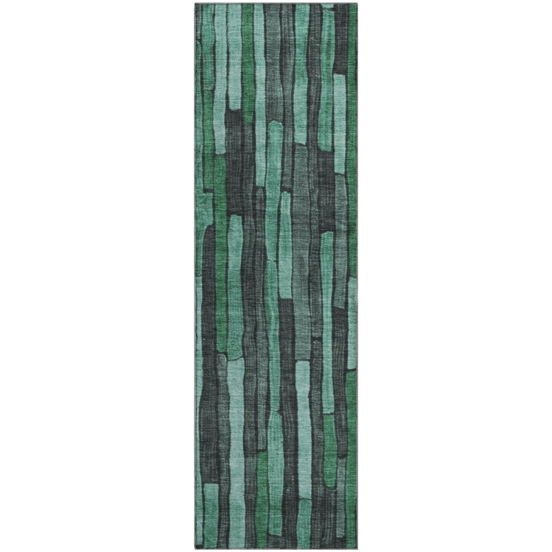 Premium Machine Washable Kumbhar AMF1301 Stripes Rug, Runner 2'3" x 7'6"