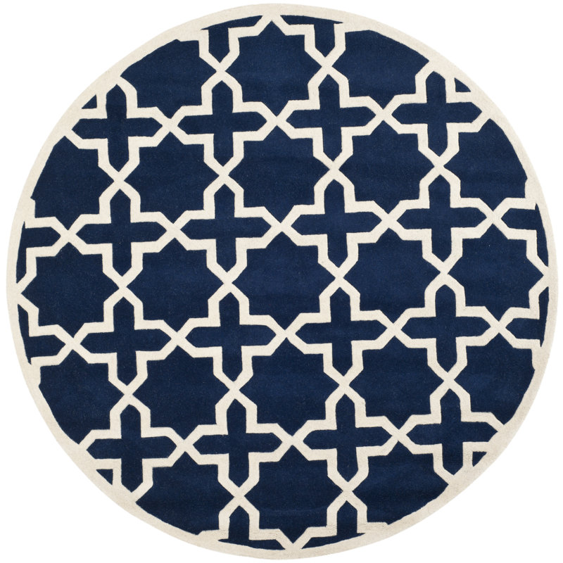 Paddy Hand Tufted Wool Geometric Rug, Round 4'