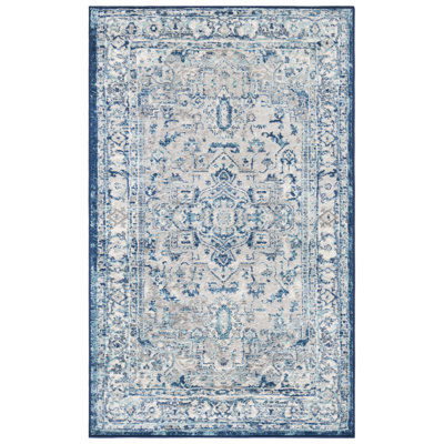 Aurich Light Gray/Blue Oriental Rug