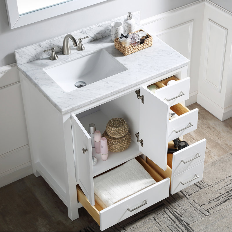 Linton 36" Single Bathroom Vanity Set, White