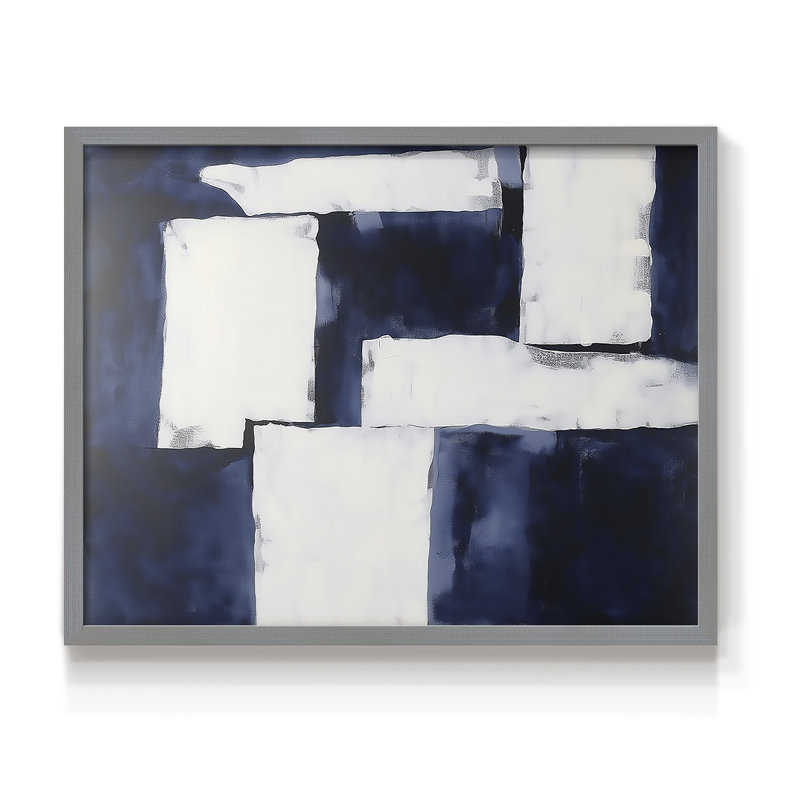 Abstrait, série XXV, reproduction encadrée, Gris, H 11 po x l 14 po