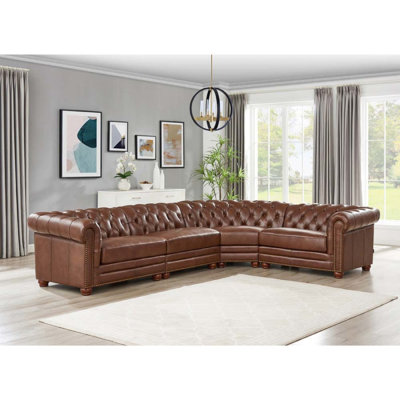 Modern Sofa Aliso L-Shaped Leather Sectional