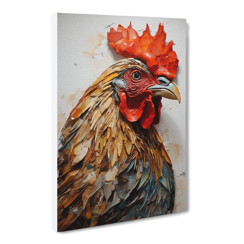 Chicken Hard Edge - Wrapped Canvas, 76cm H x 50cm W x 3cm D