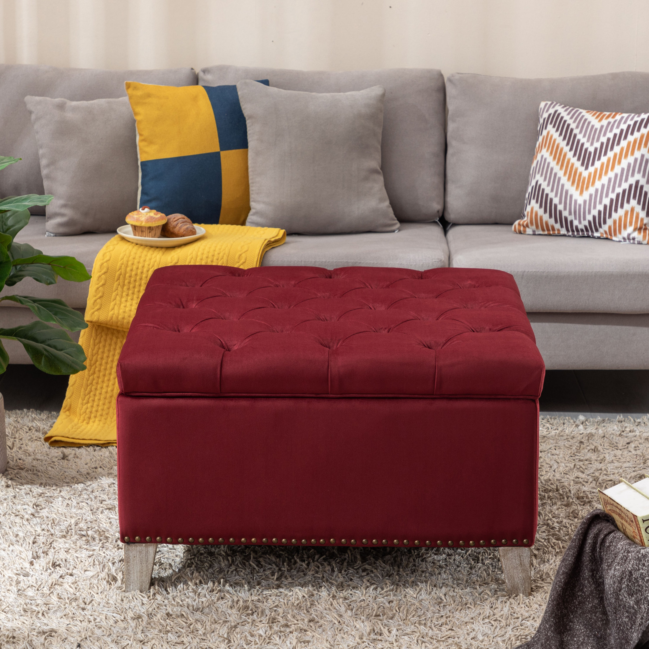 Willa Arlo Interiors Pang Velvet Storage Ottoman And Reviews Wayfair