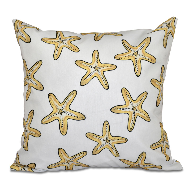 Beach Vacation Pillow Cover & Insert, Gold, 26" H x 26" W