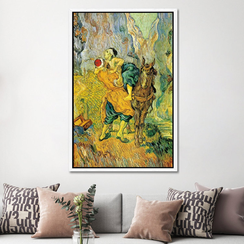 The Good Samaritan by Vincent Van Gogh - Painting on Canvas, 152.5 cm H x 101.5 cm W, White Framed