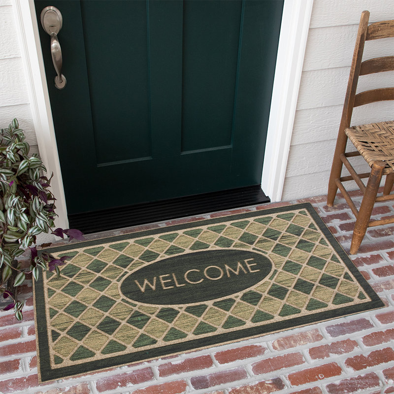 Tapis d'extérieur antidérapant Ramonita, Evergreen
