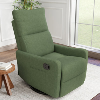 Upholstered Manual Swivel Recliner Chair with Glider