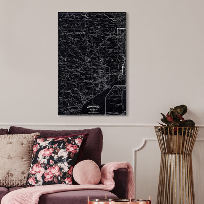 « texas map 1874 », impression sur toile