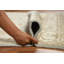 Tapis carré bleu clair en laine Oushak
