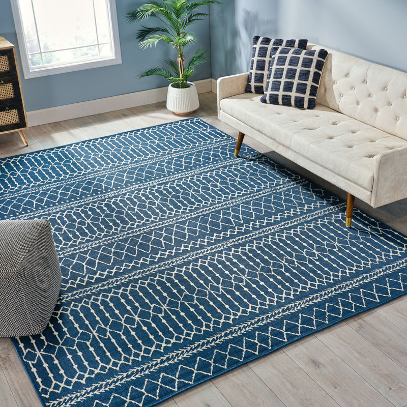 Tapis d'intérieur / extérieur en polypropylène tissé à la machine Aris, Rectangle 5 pi 3 po x 7 pi