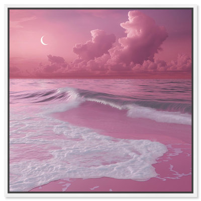 Pink Beach Canvas Glam Beach Art by Art Remedy