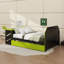 Lit de jour double avec lit gigogne simple, bureau et port USB-1338655482