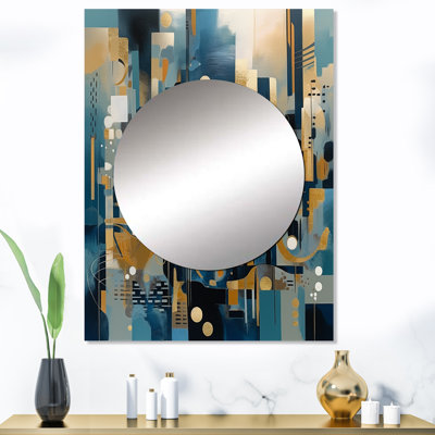 Ahaziah Transcendant Reality IV - miroir de paysages, miroir mural bleu unique, impression d'art en métal