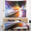 Tapisserie mauve à motif de rayons abstraits Corwin-28503988