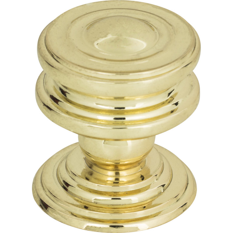Campaign 1 1/4" Diameter Round Knob, Polished Brass