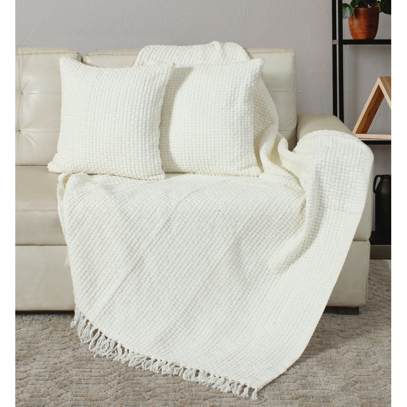 Jeté en chenille, Cream