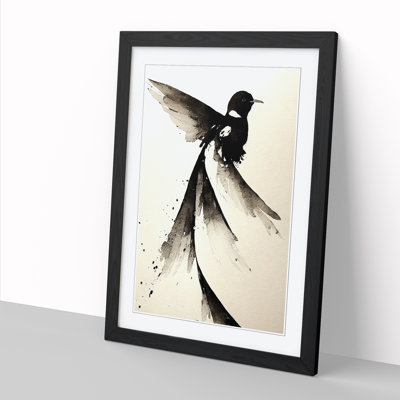 Swallow Ink Wash 1 Piece Single Picture Frame Wall Art
