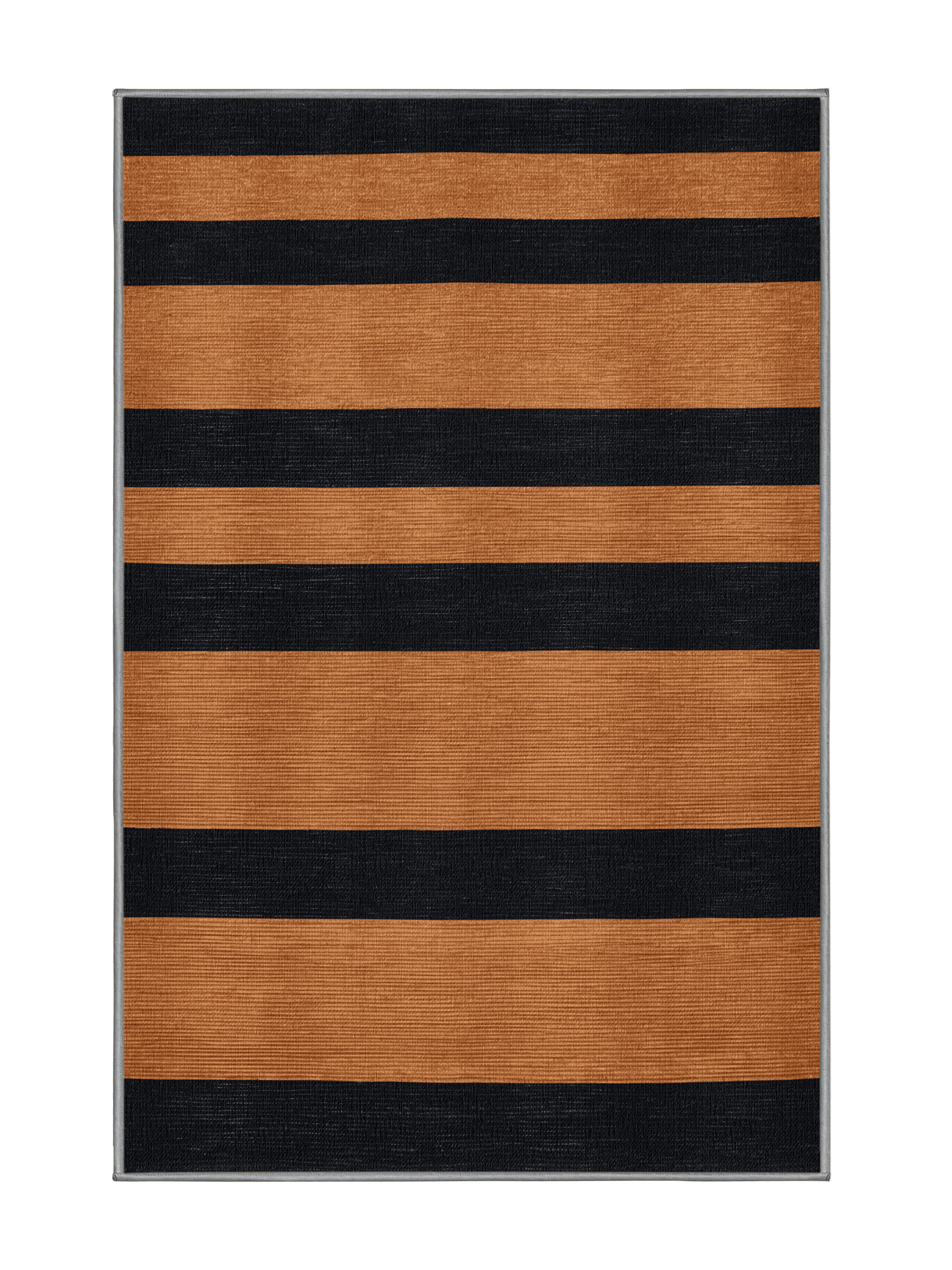 Horizontal Shape Rug Hokku Designs Machine Washable Horizontal Stripes Gray Area Rug | Wayfair
