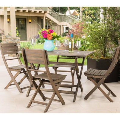 Table pliante en bois 110 cm (43,5 po) - Élément décoratif extérieur avec fontaine, bois imperméable